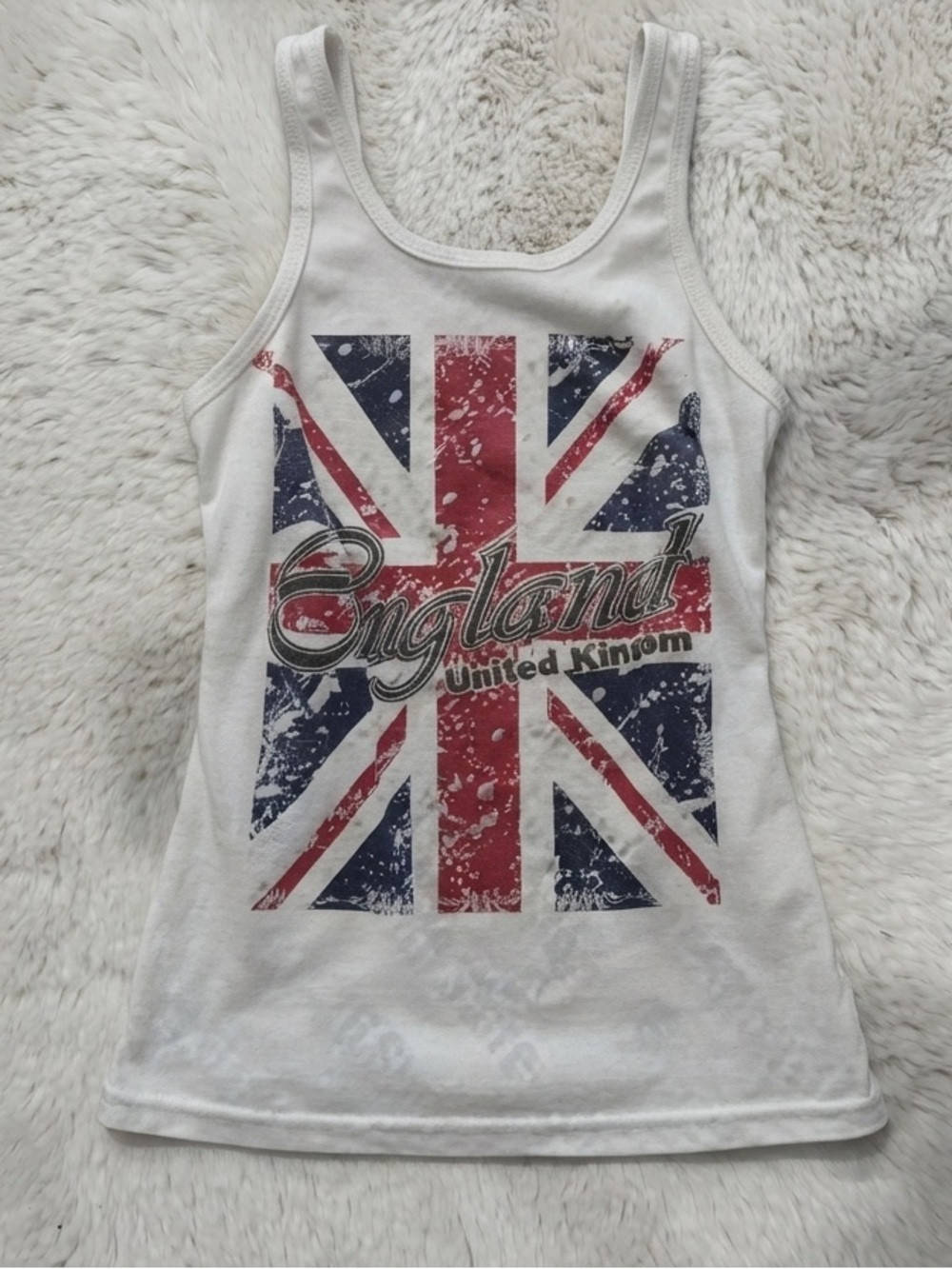 England Union Jack Graphic Tank Top - White/Red/Blue